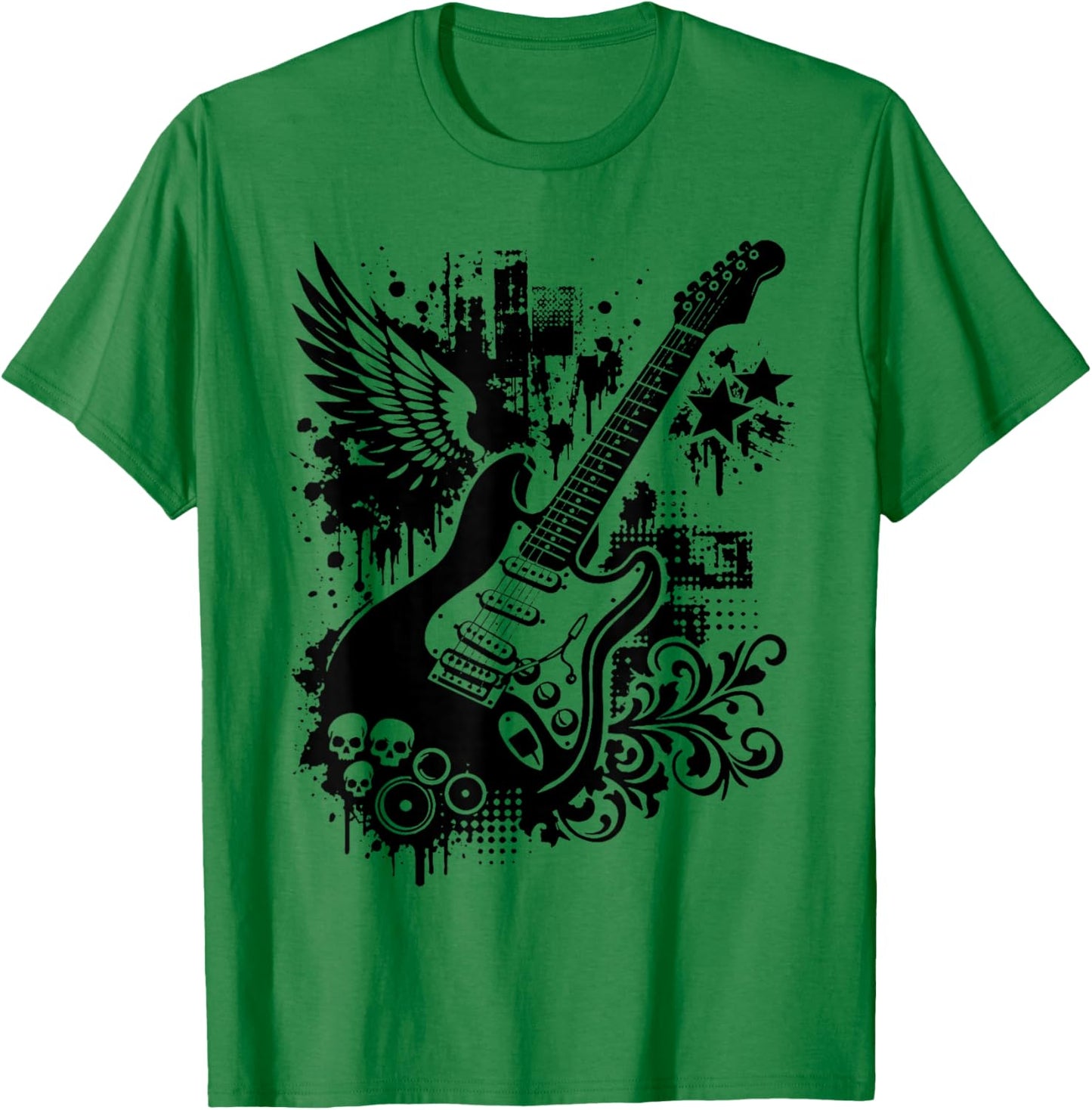 Frutiger Metro - Y2K Electric Guitar T-Shirt - T-Shirt | Irish Green
