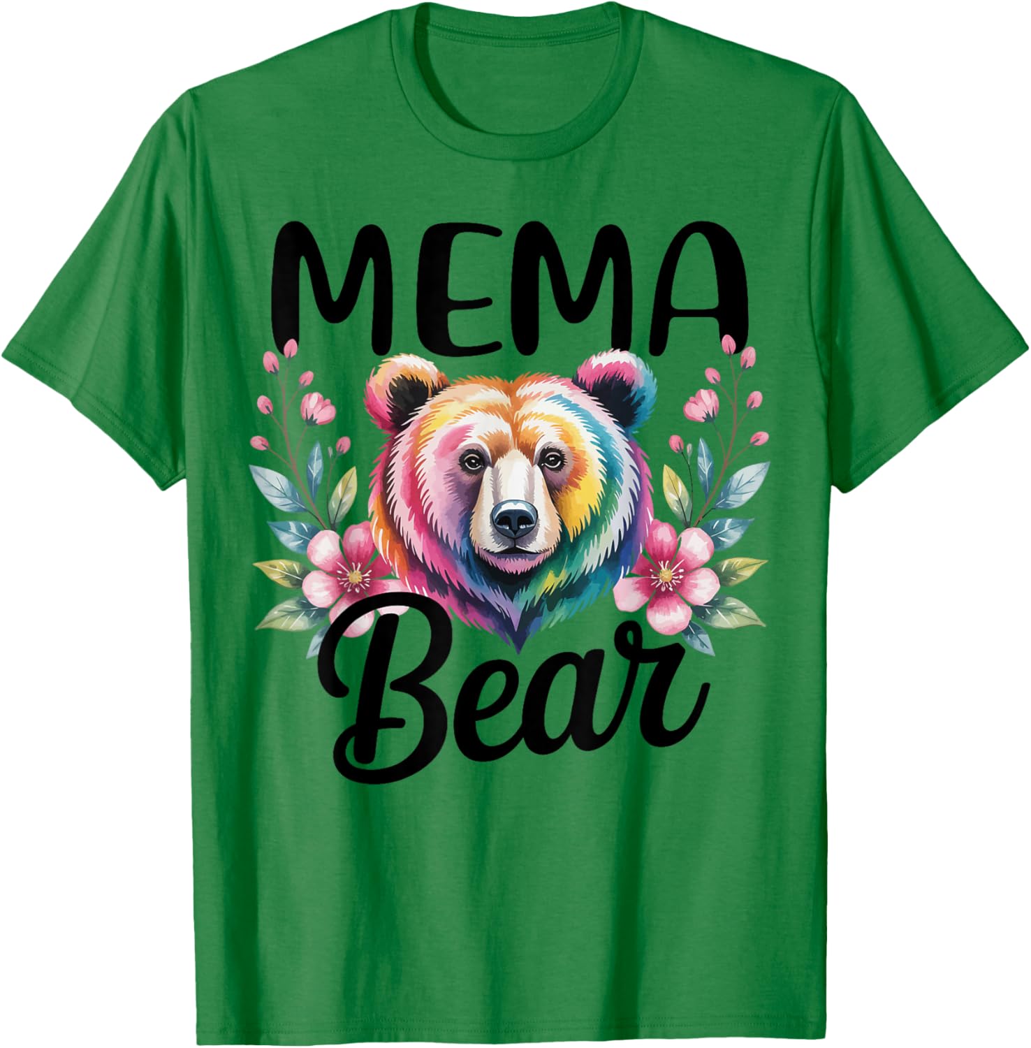 MEMA Bear Floral Graphic for Mothers Day Moments T-Shirt - T-Shirt | Irish Green