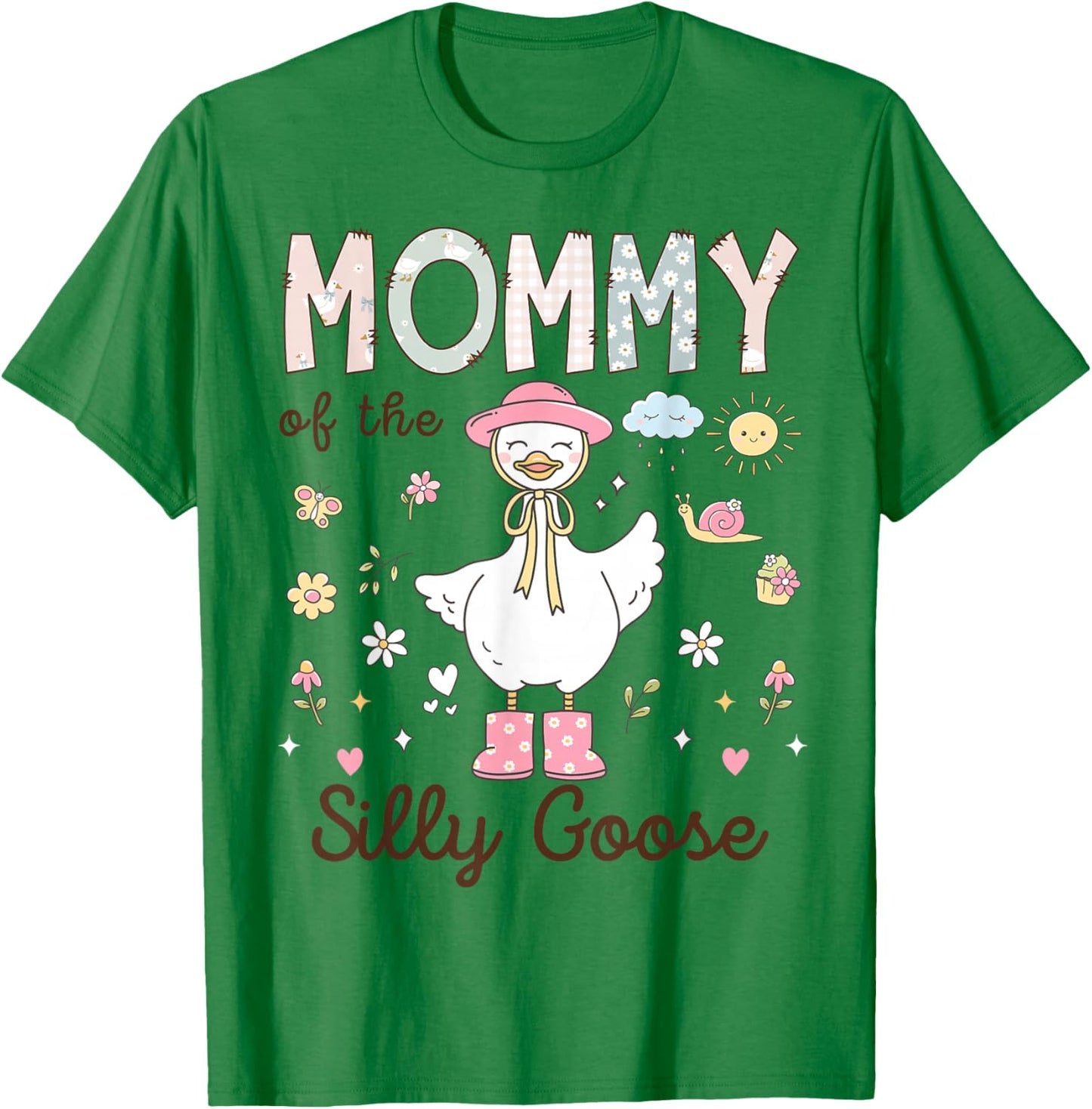 Mommy of The Silly Goose First Birthday Girl Family T-Shirt - T-Shirt | Irish Green