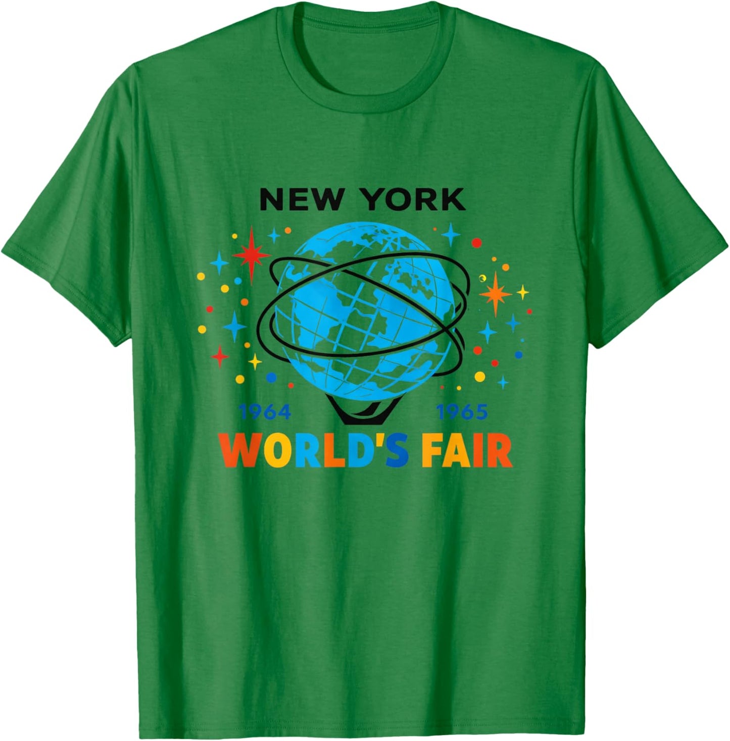 Vintage 1964 Worlds Fair Retro Travel Poster Old Schools NYC T-Shirt - T-Shirt | Irish Green