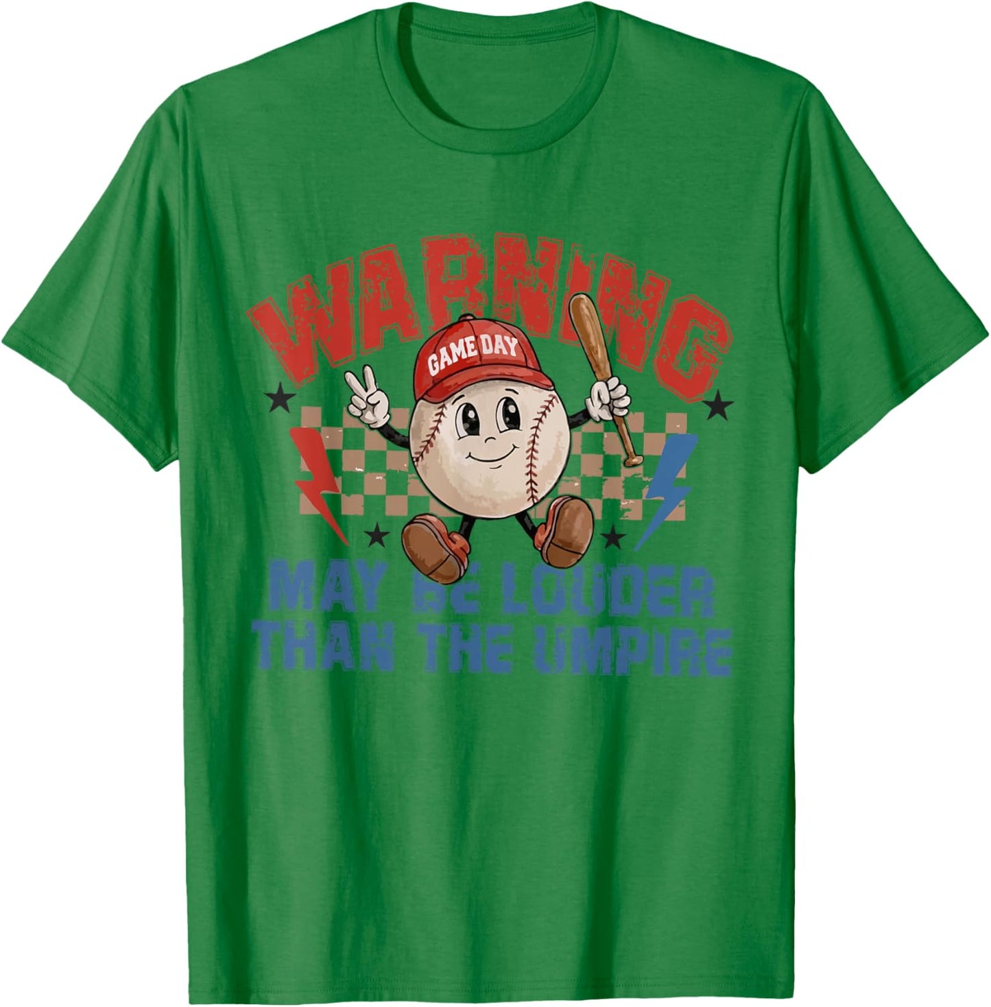 Vintage May Be Louder Than The Umpire Funny Baseball Season T-Shirt - T-Shirt | Irish Green