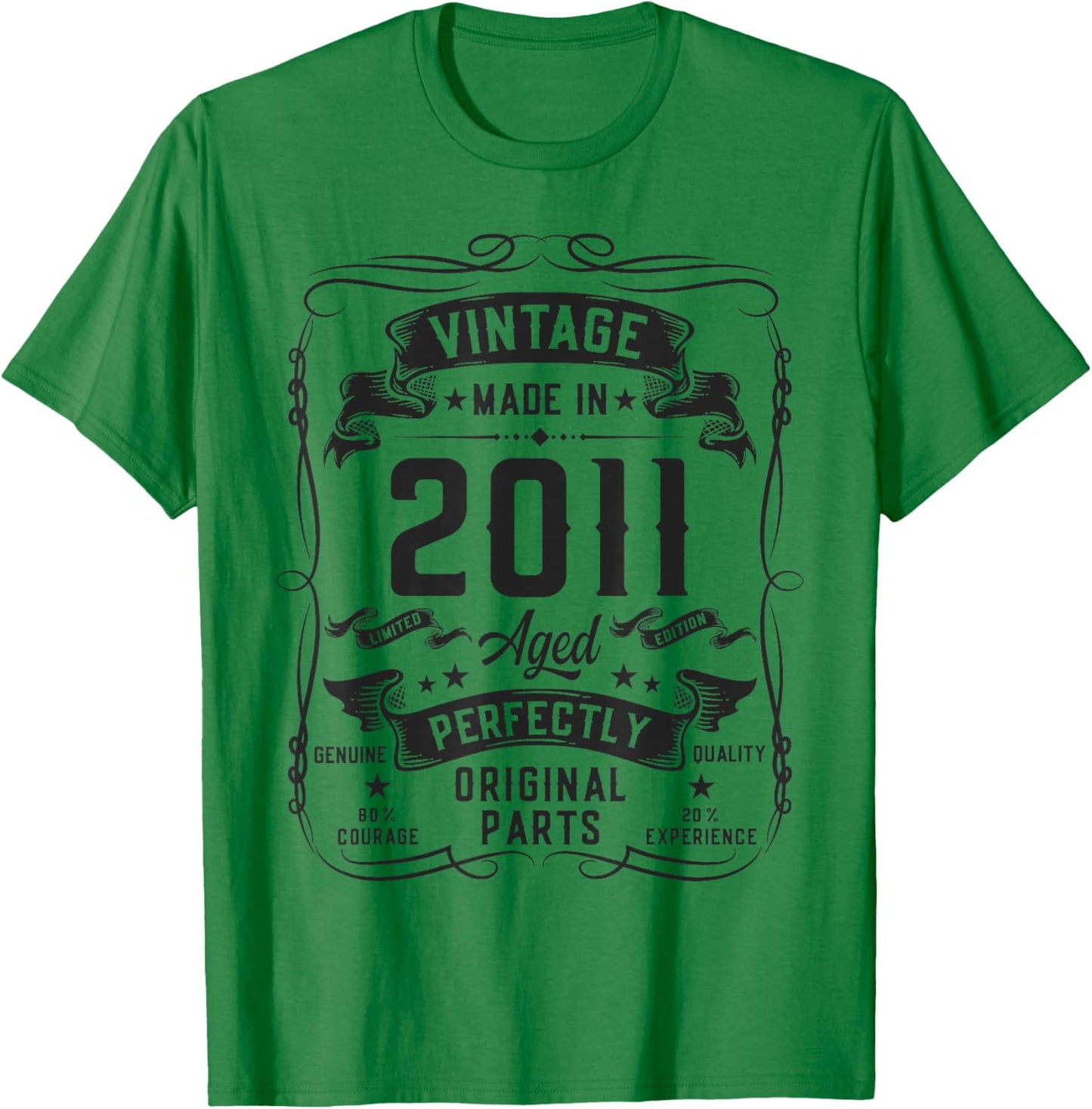Vintage 2011 15yr 15th Birthday Gifts for Boys 15 Years Old T-Shirt - T-Shirt | Irish Green