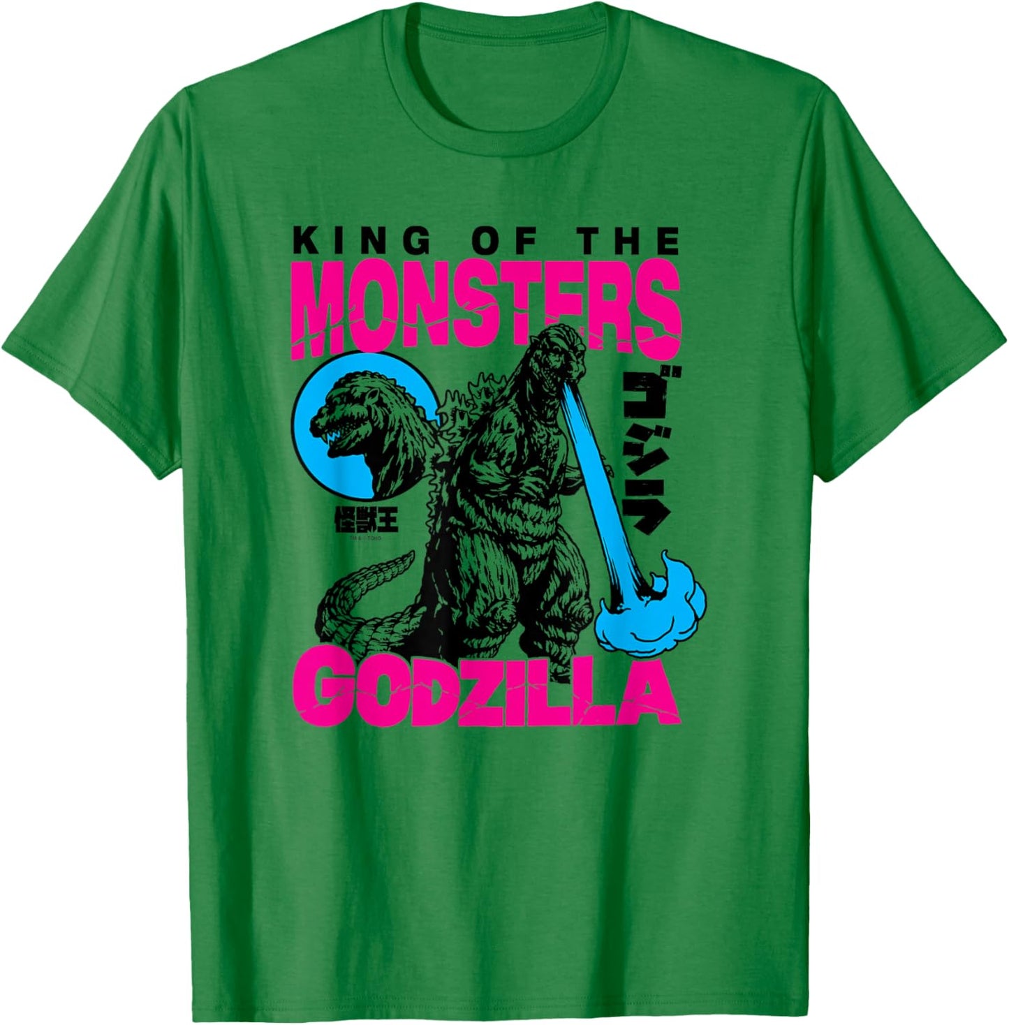 Godzilla King of The Monsters Bright Color Collage Movie T-Shirt - T-Shirt | Irish Green