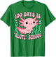 Axolotl 100 Days of School Shirt Girls 100th Day of School T-Shirt - T-Shirt | Irish Green