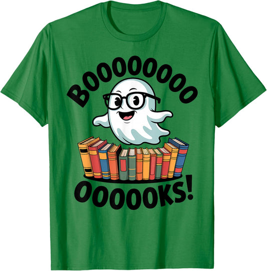 Books Funny Nerdy Halloween Ghost Book Lover T-Shirt - T-Shirt | Irish Green