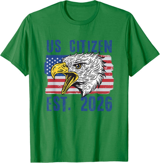 US Citizen Est. 2026 Citizenship New USA Citizen T-Shirt - T-Shirt | Irish Green