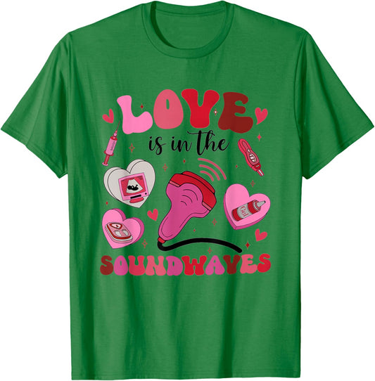 Retro Ultrasound Technologist Valentine Sonographer RDMS T-Shirt - T-Shirt | Irish Green