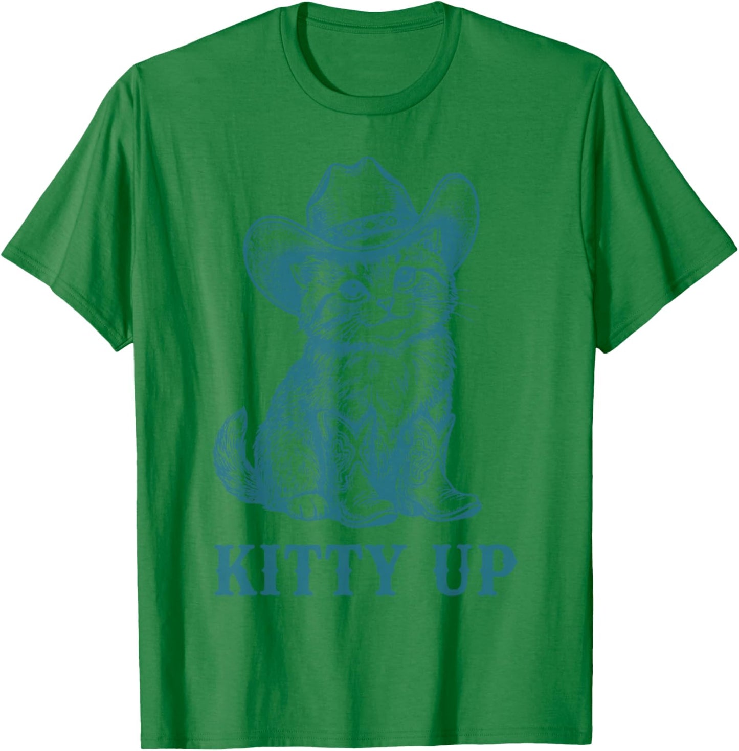 Cowboy Cat Kitty Up Vintage Western Cat Funny T-Shirt - T-Shirt | Irish Green