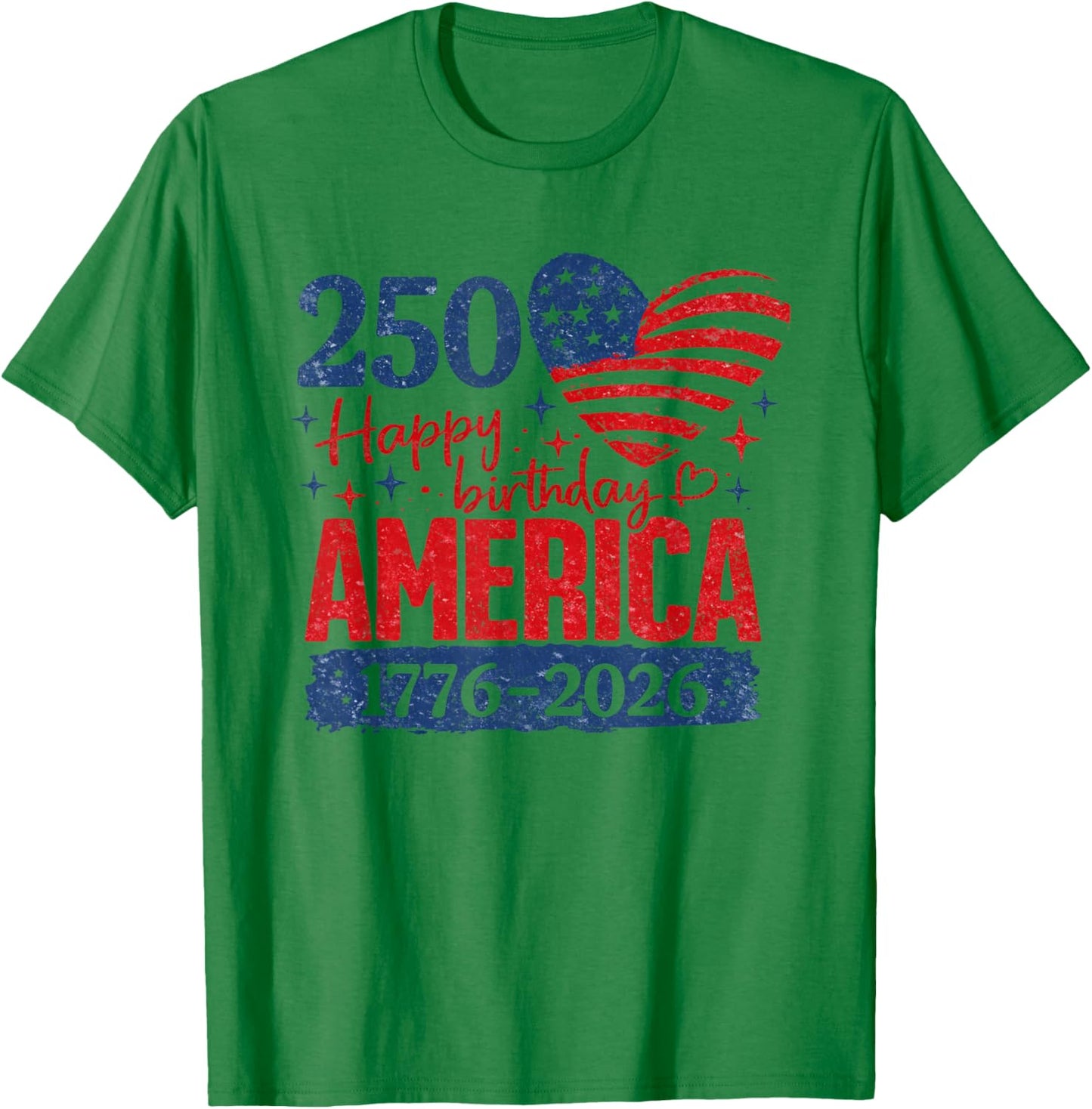 Vintage 250 Years 1776-2026 250th Birthday 4th July T-Shirt - T-Shirt | Irish Green