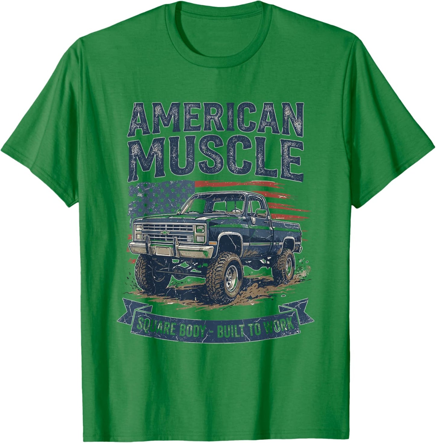 American Muscle Square Body Built to Work T-Shirt - T-Shirt | Irish Green