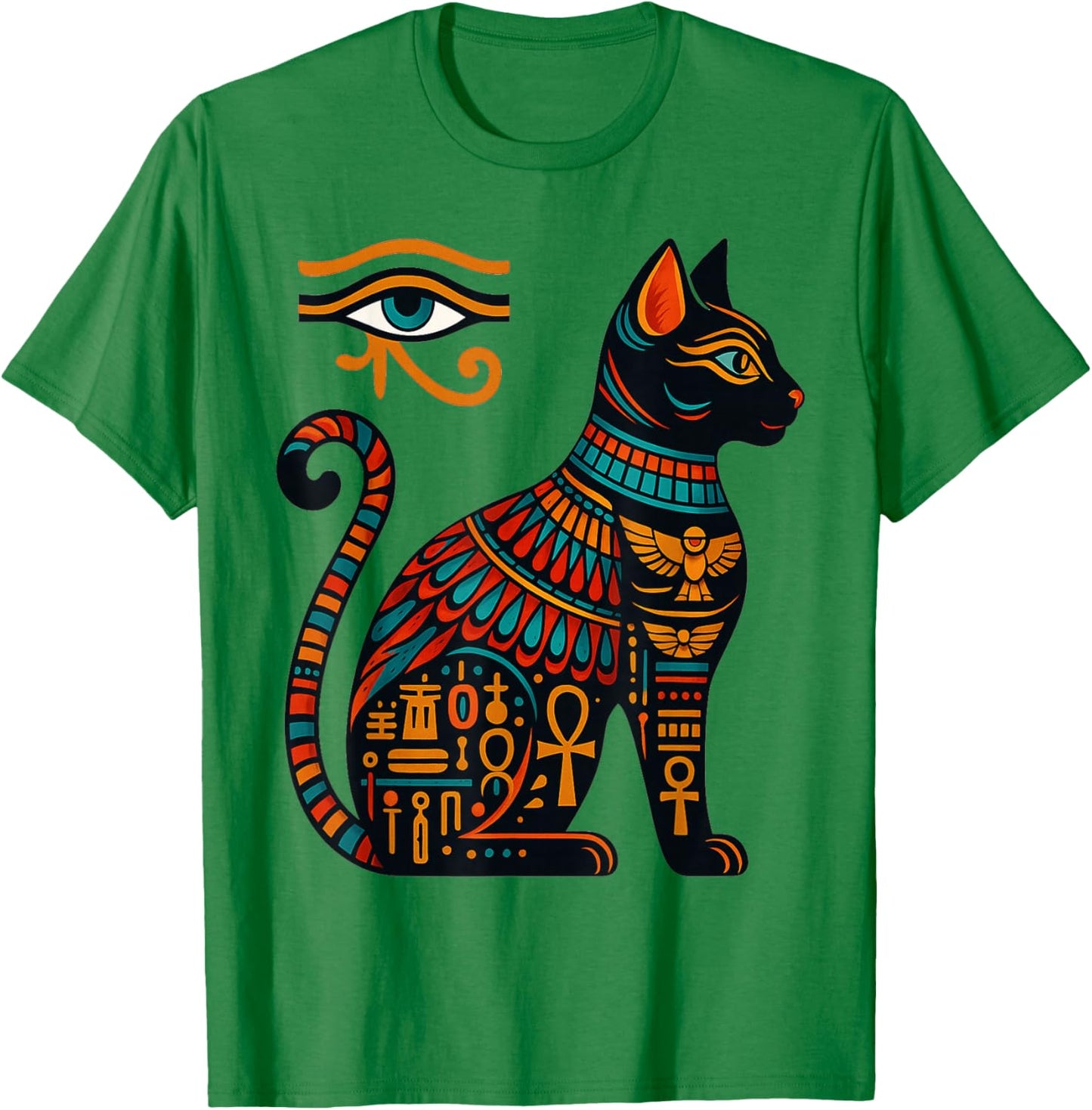 Bastet Goddess Cat Egyptian Eye of Horus Egypt Mythology T-Shirt - T-Shirt | Irish Green