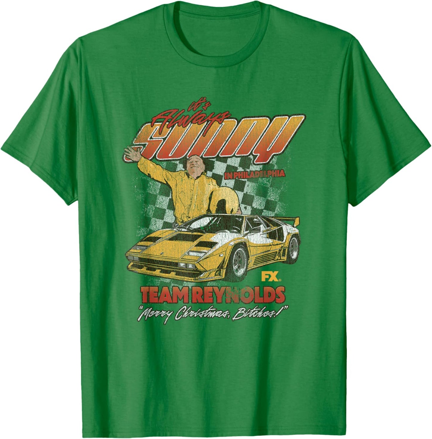 It's Always Sunny Team Reynolds Racing Funny Christmas T-Shirt - T-Shirt | Irish Green