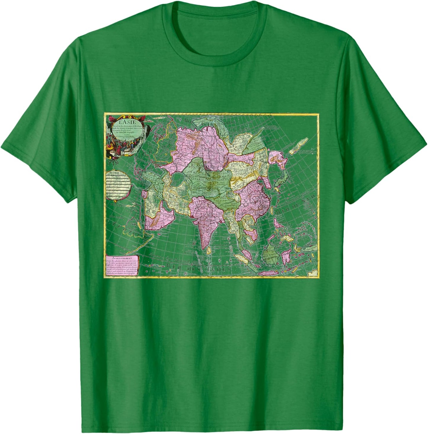 Tartaria Vintage Map T-Shirt - T-Shirt | Irish Green