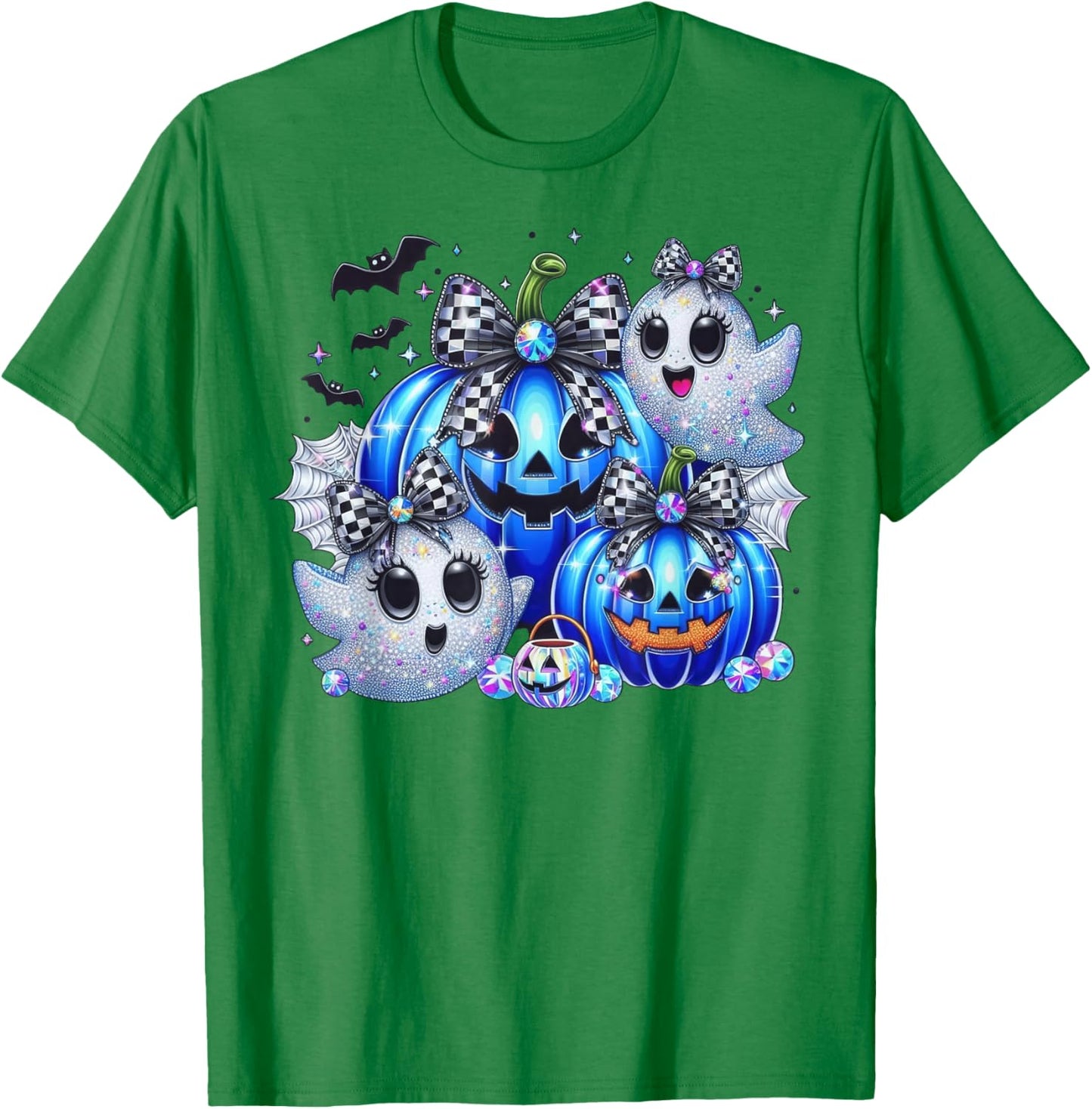 Vintage Dallas Ghost Cute Ghost Halloween Blue Pumpkin T-Shirt - T-Shirt | Irish Green