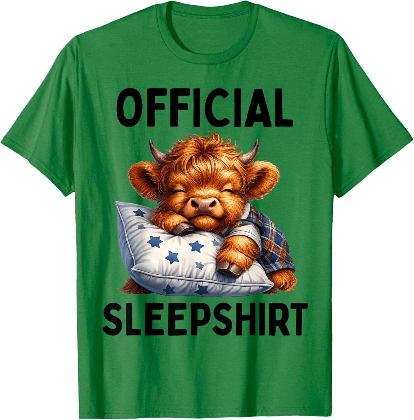Scottish Highland Cow Official Sleepshirt Pajamas Nightgown T-Shirt - T-Shirt | Irish Green