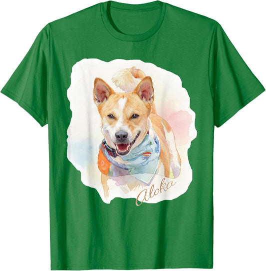 Aloka – The Walk for Peace Dog Spreading Hope Watercolor T-Shirt - T-Shirt | Irish Green