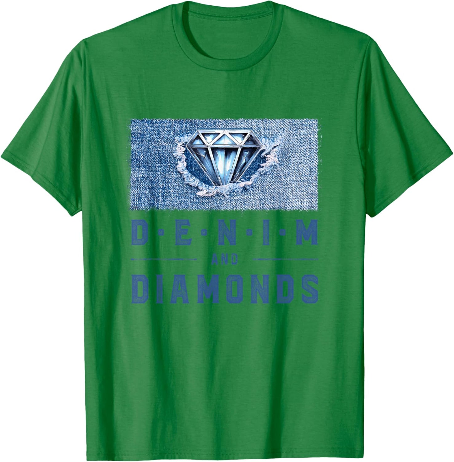 Denim and Diamonds Western Girls Night Party Vibes T-Shirt - T-Shirt | Irish Green