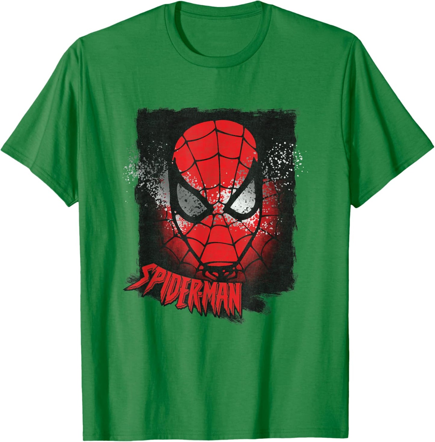 Marvel Spider-Man Comics Splatter Face T-Shirt - T-Shirt | Irish Green