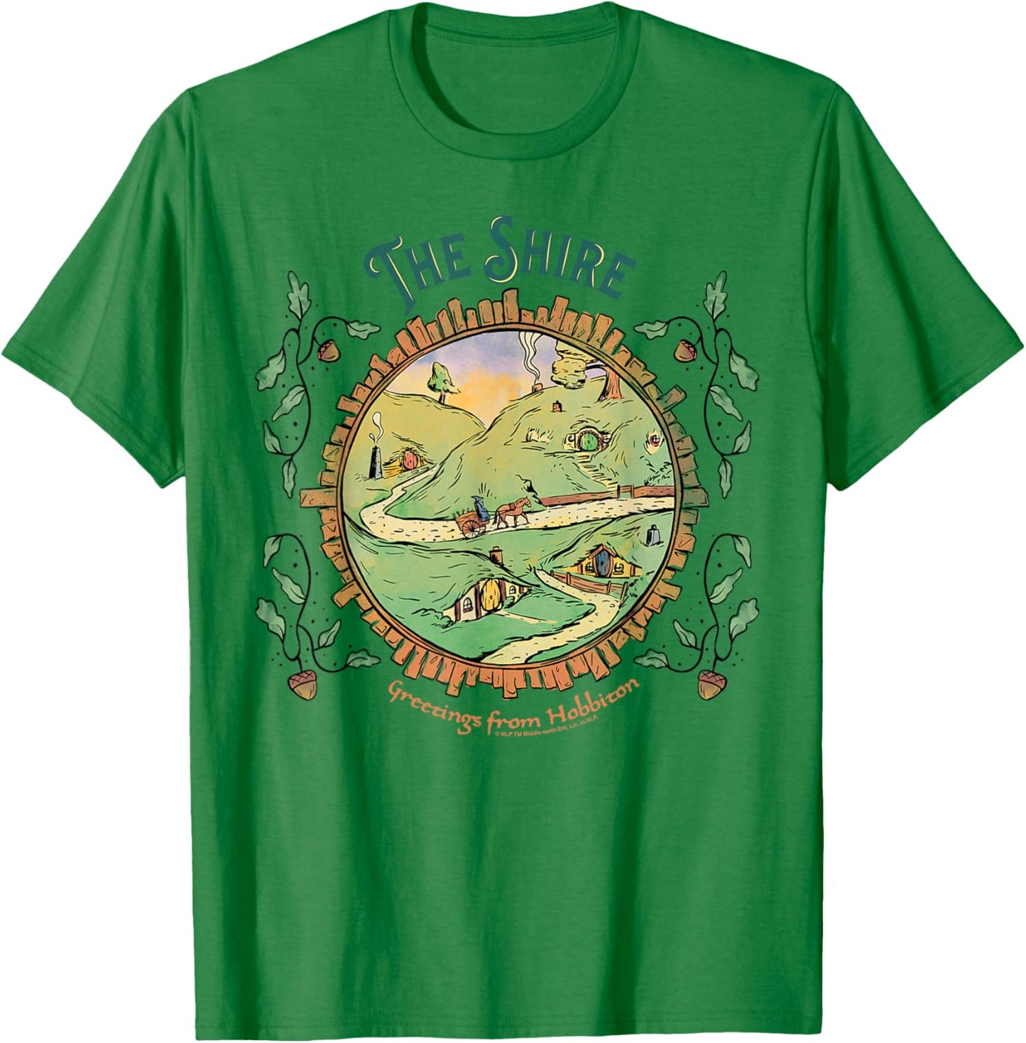 The Lord of the Rings The Shire Greetings from Hobbiton T-Shirt - T-Shirt | Irish Green