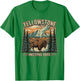 Yellowstone National Park Vintage Hiking Camping T-Shirt - T-Shirt | Irish Green
