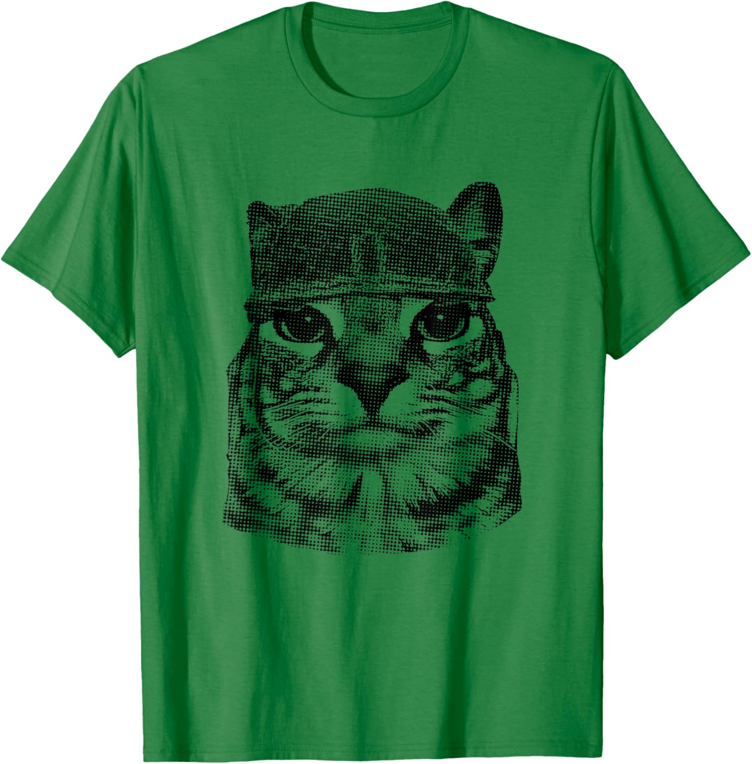 Y2k Kitty Meme Funny Silly Staring Cat Meme Women Men Kids T-Shirt - T-Shirt | Irish Green