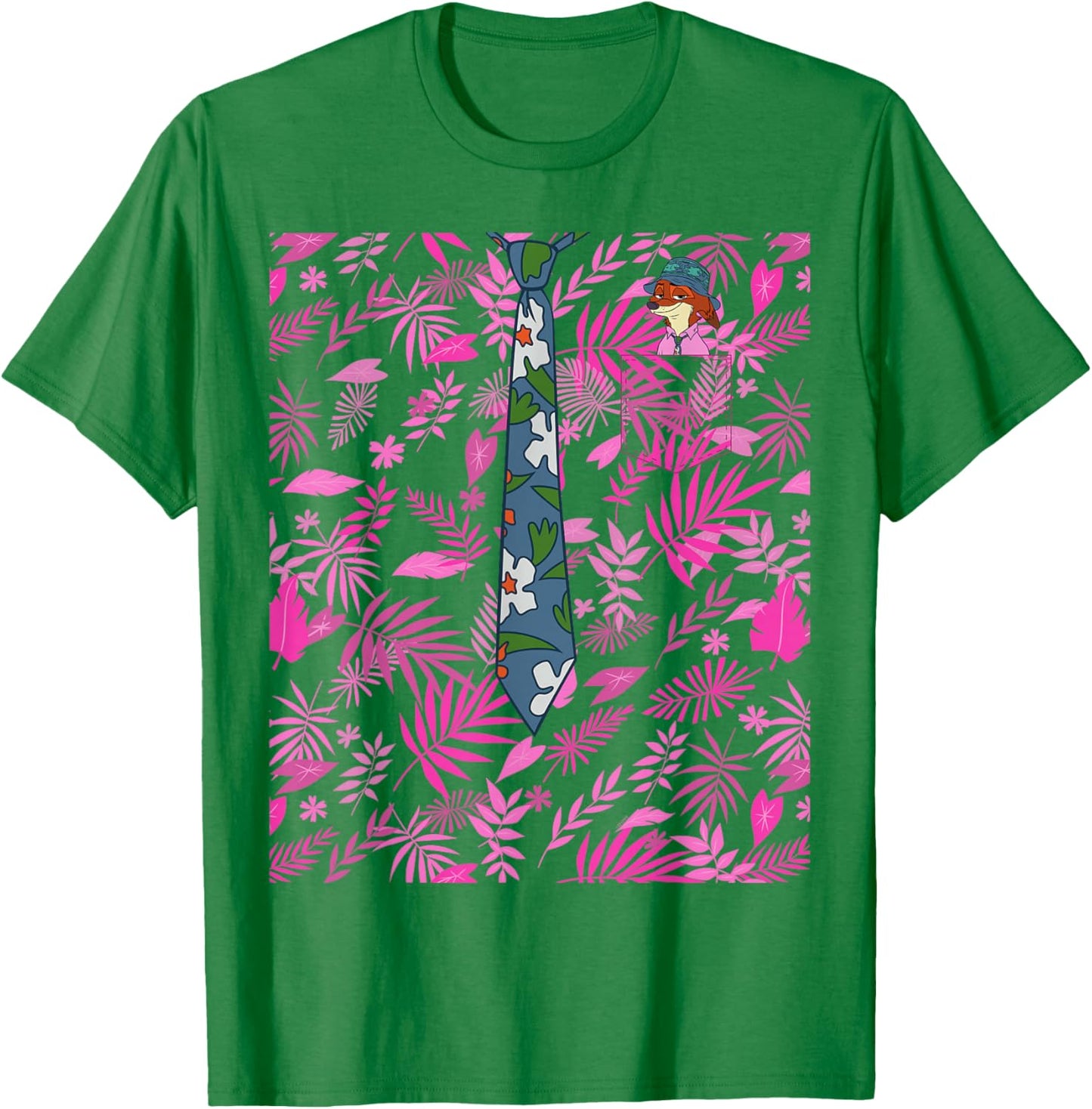 Disney Zootopia 2 Nick Wilde Shirt and Tie Halloween Costume T-Shirt - T-Shirt | Irish Green