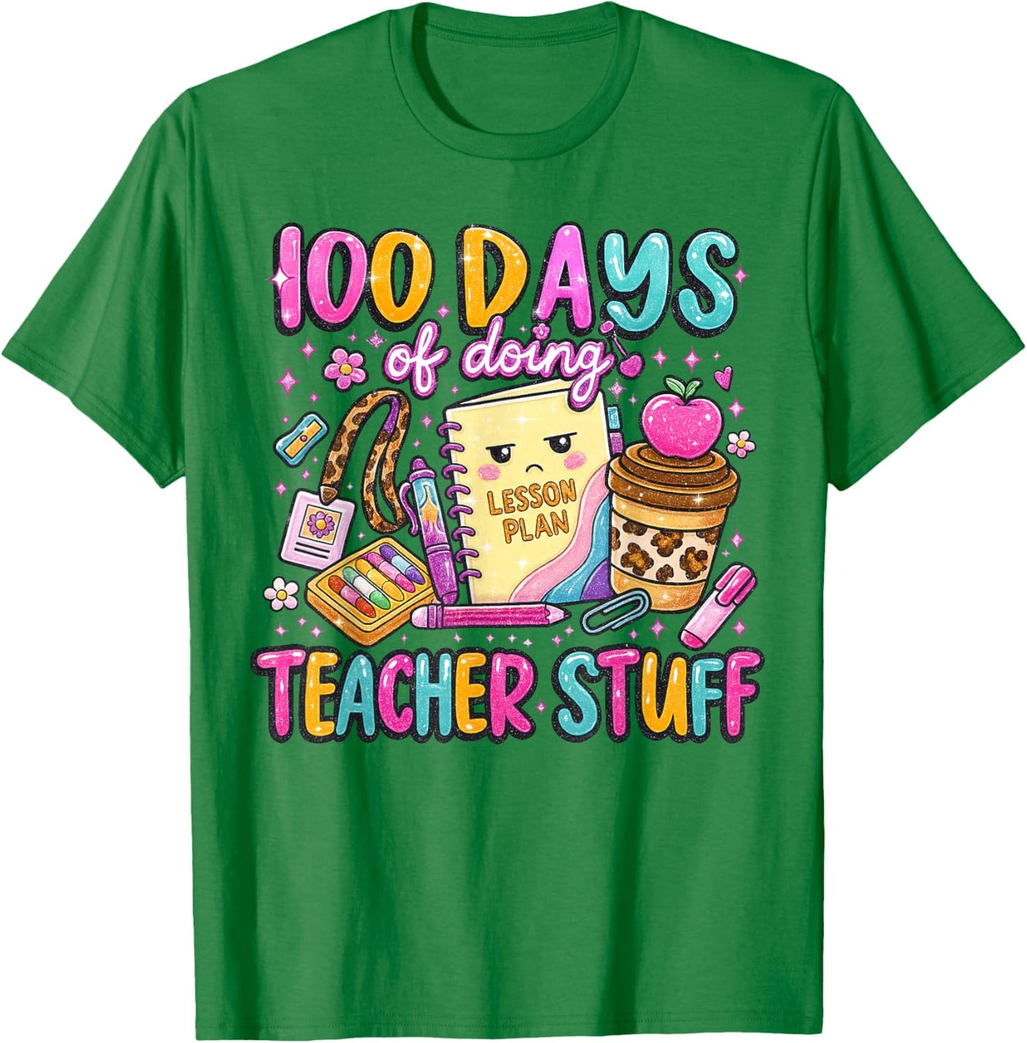 100 Days of Doing Teacher Stuff Cute 100 Days Smarter T-Shirt - T-Shirt | Irish Green