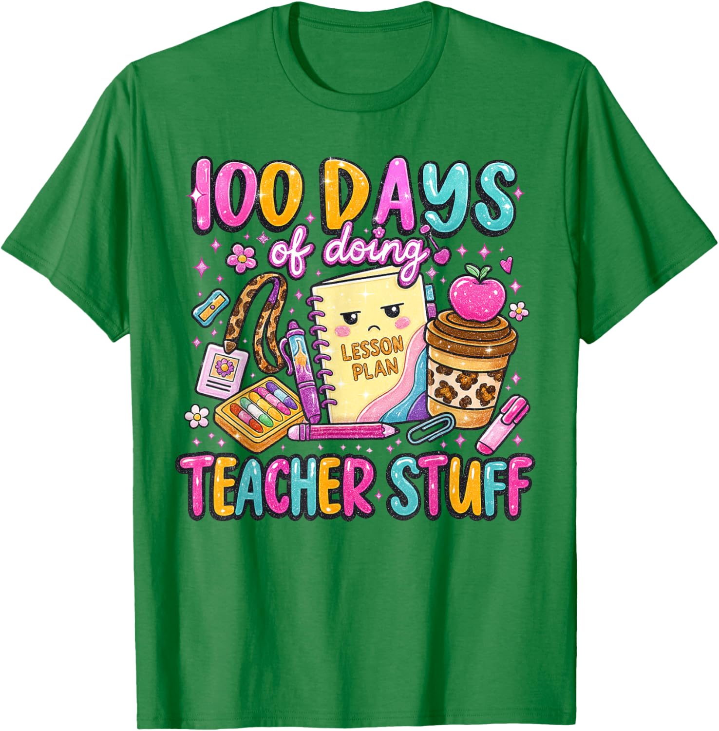 100 Days of Doing Teacher Stuff Cute 100 Days Smarter T-Shirt - T-Shirt | Irish Green