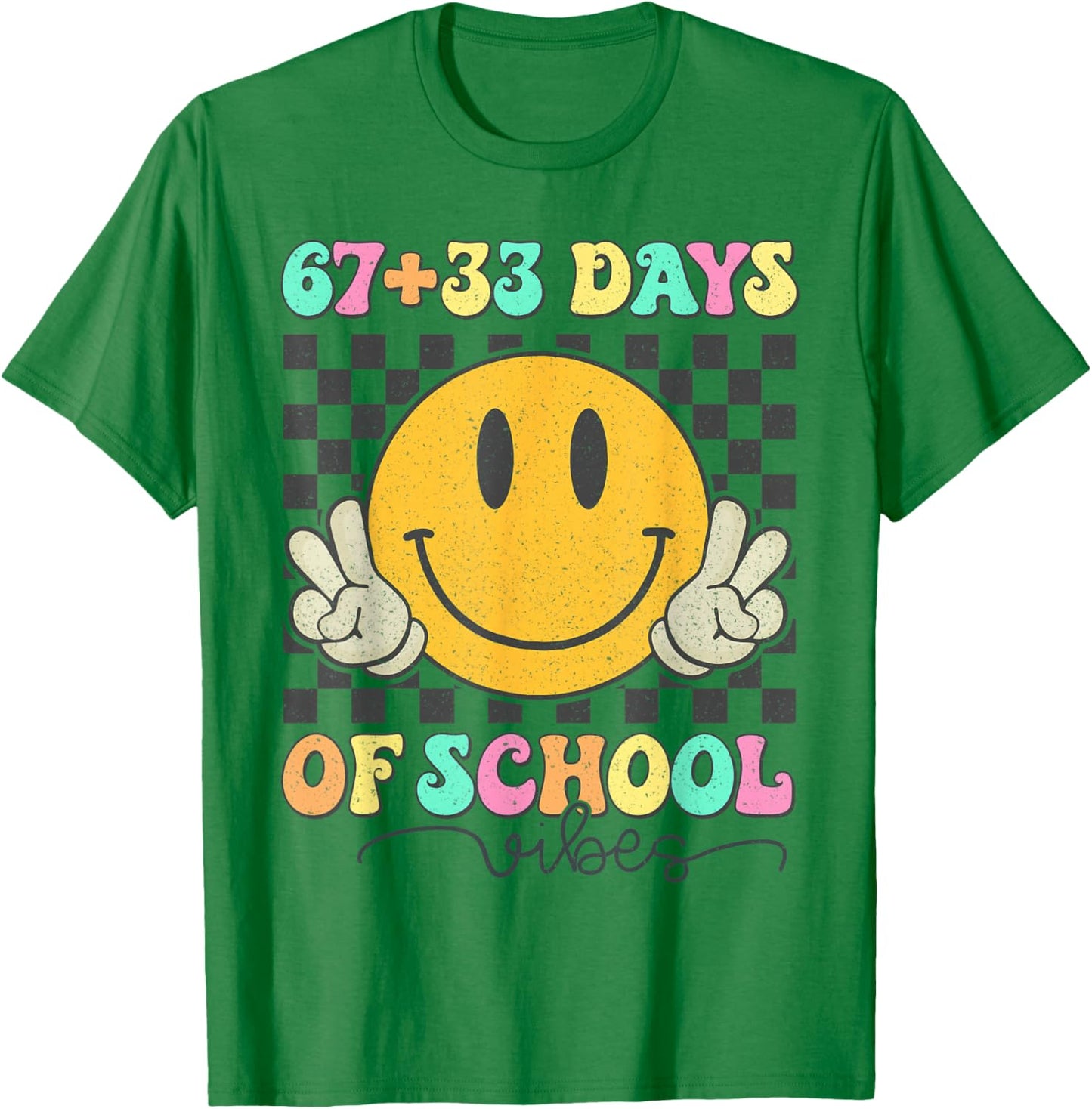 67 33 Days of School Vibes Cute 100th Day of School Girl Kid T-Shirt - T-Shirt | Irish Green