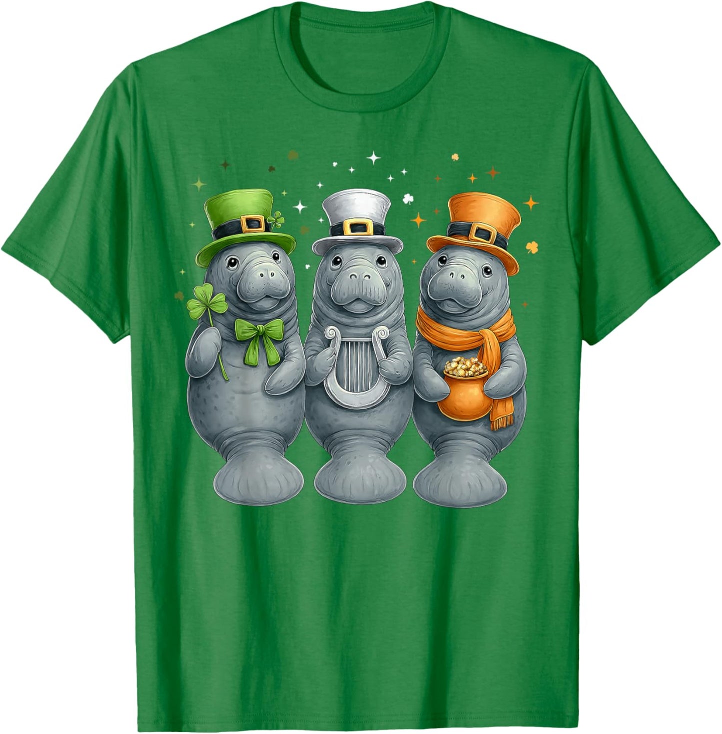 Manatee Floaty Potato Sea Cow St. Patricks Day Leprechaun T-Shirt - T-Shirt | Irish Green