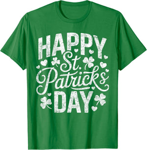 Vintage Happy St Patricks Day T-Shirt - T-Shirt | Irish Green
