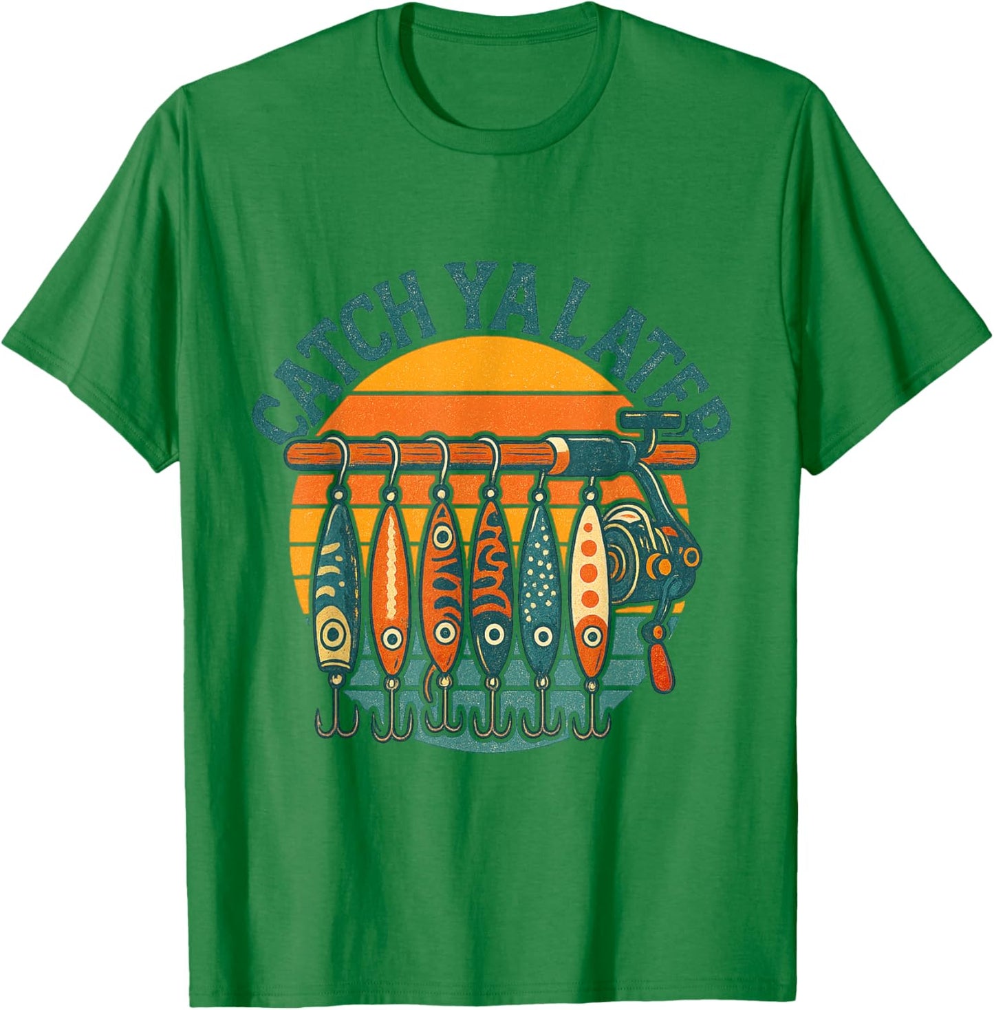 Catch Ya Later Fishing Fisherman Dad Kids Boys T-Shirt - T-Shirt | Irish Green