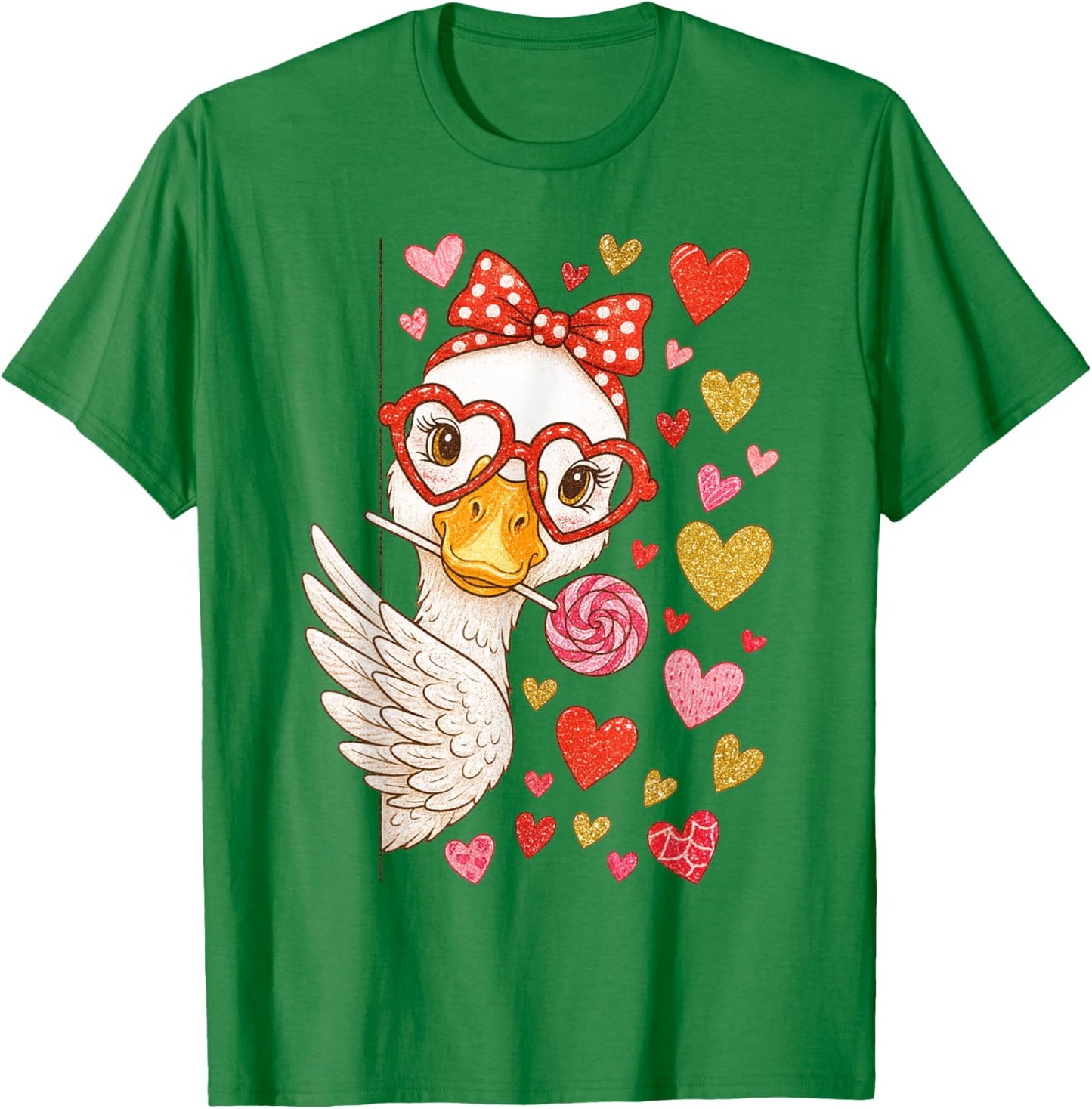 Cute Valentine Goose Coquette Funny Silly Goose Women T-Shirt - T-Shirt | Irish Green