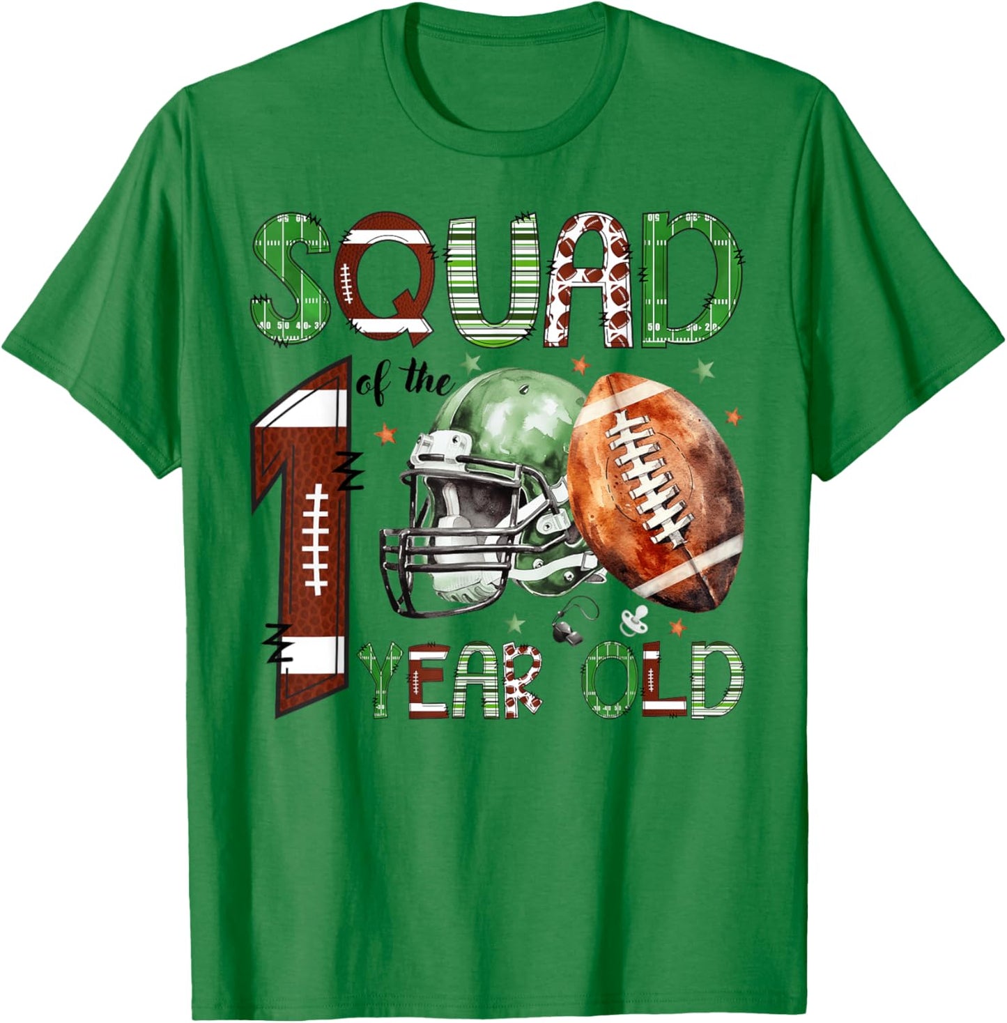 Squad of The 1 Year Old Football 1st Birthday Boy Party T-Shirt - T-Shirt | Irish Green