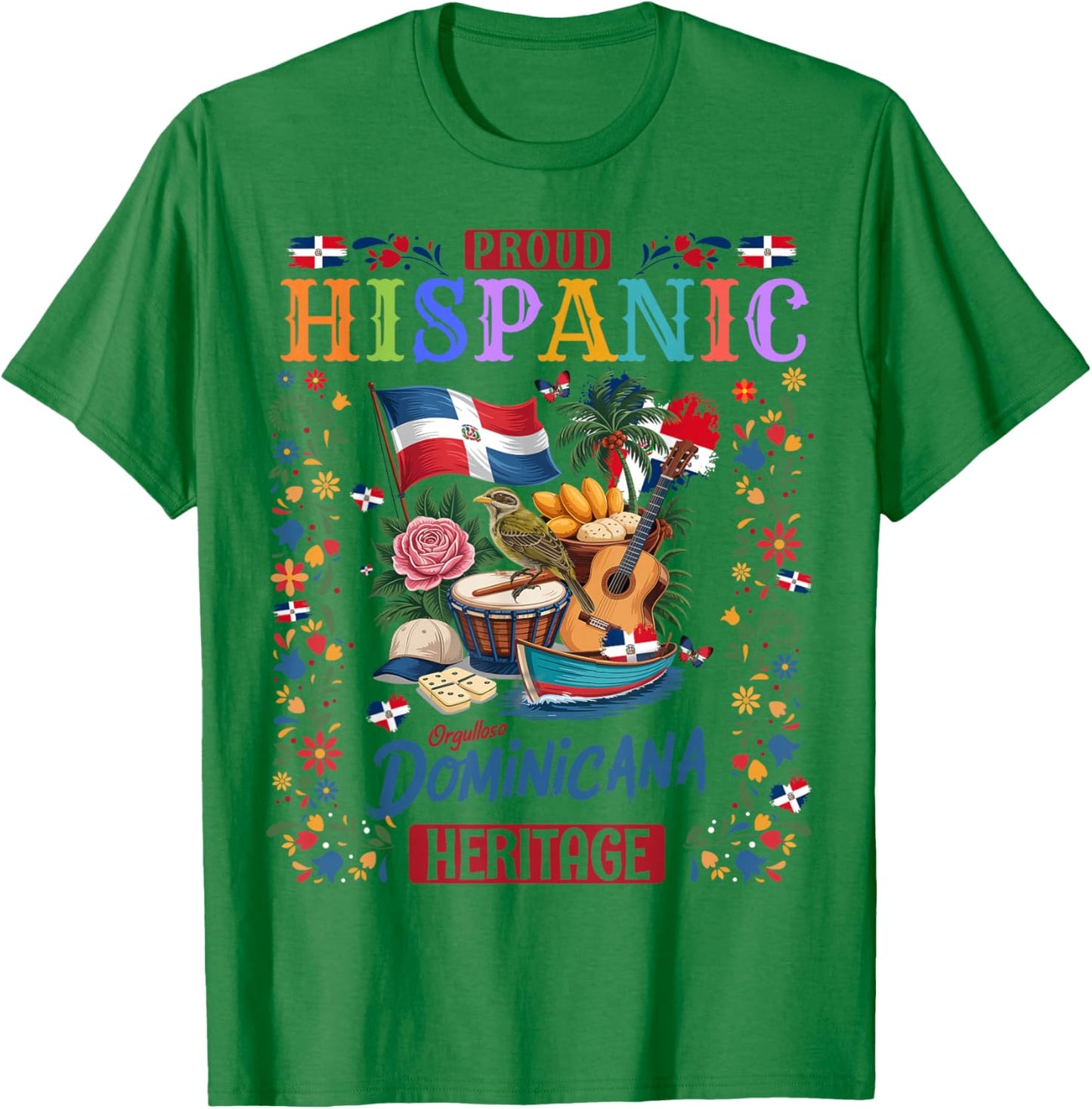 Dominican Republic Flag Culture Idea for Kids Dominicana T-Shirt - T-Shirt | Irish Green