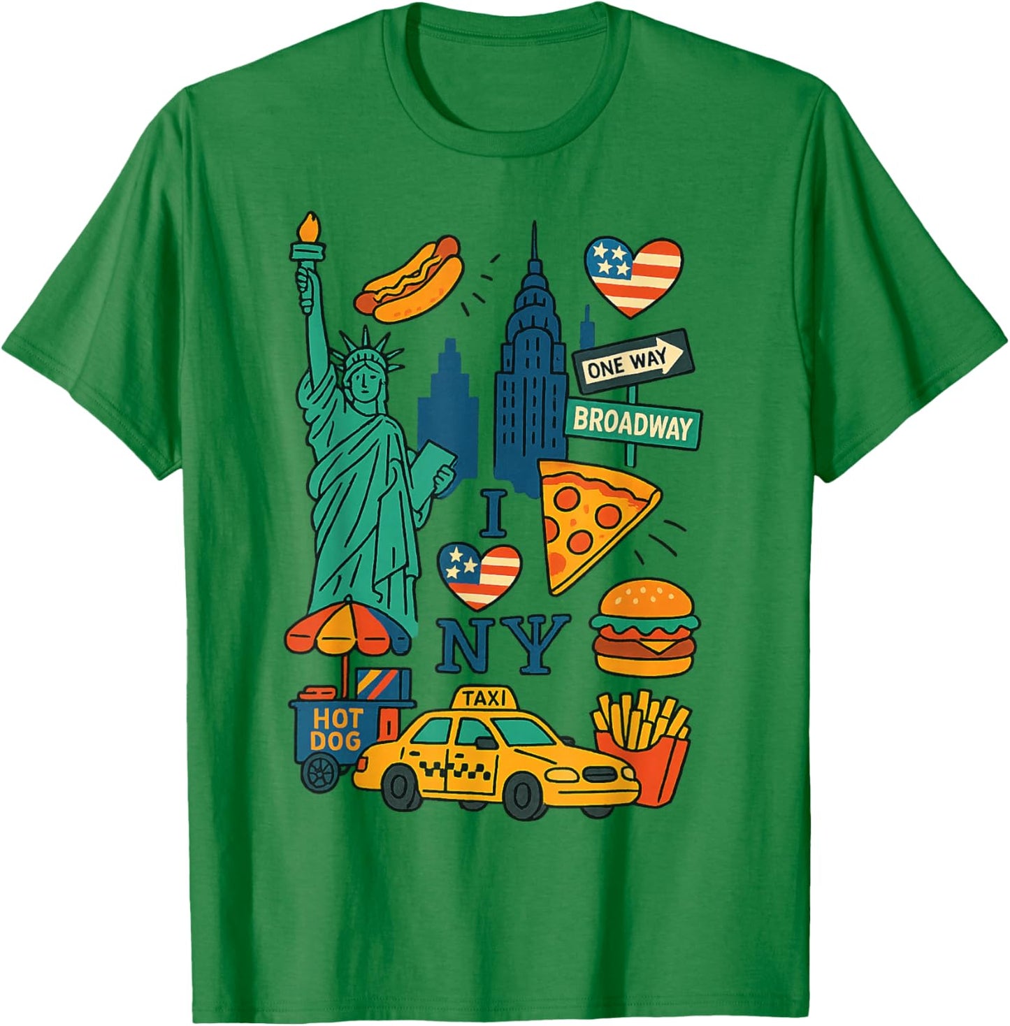 New York City Souvenir NY Icons Toddlers Kids Boys Girls T-Shirt - T-Shirt | Irish Green
