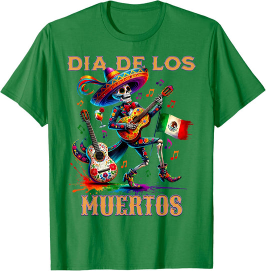 Day of The Dead Mexican Couple Sugar Skull Men Women T-Shirt - T-Shirt | Irish Green