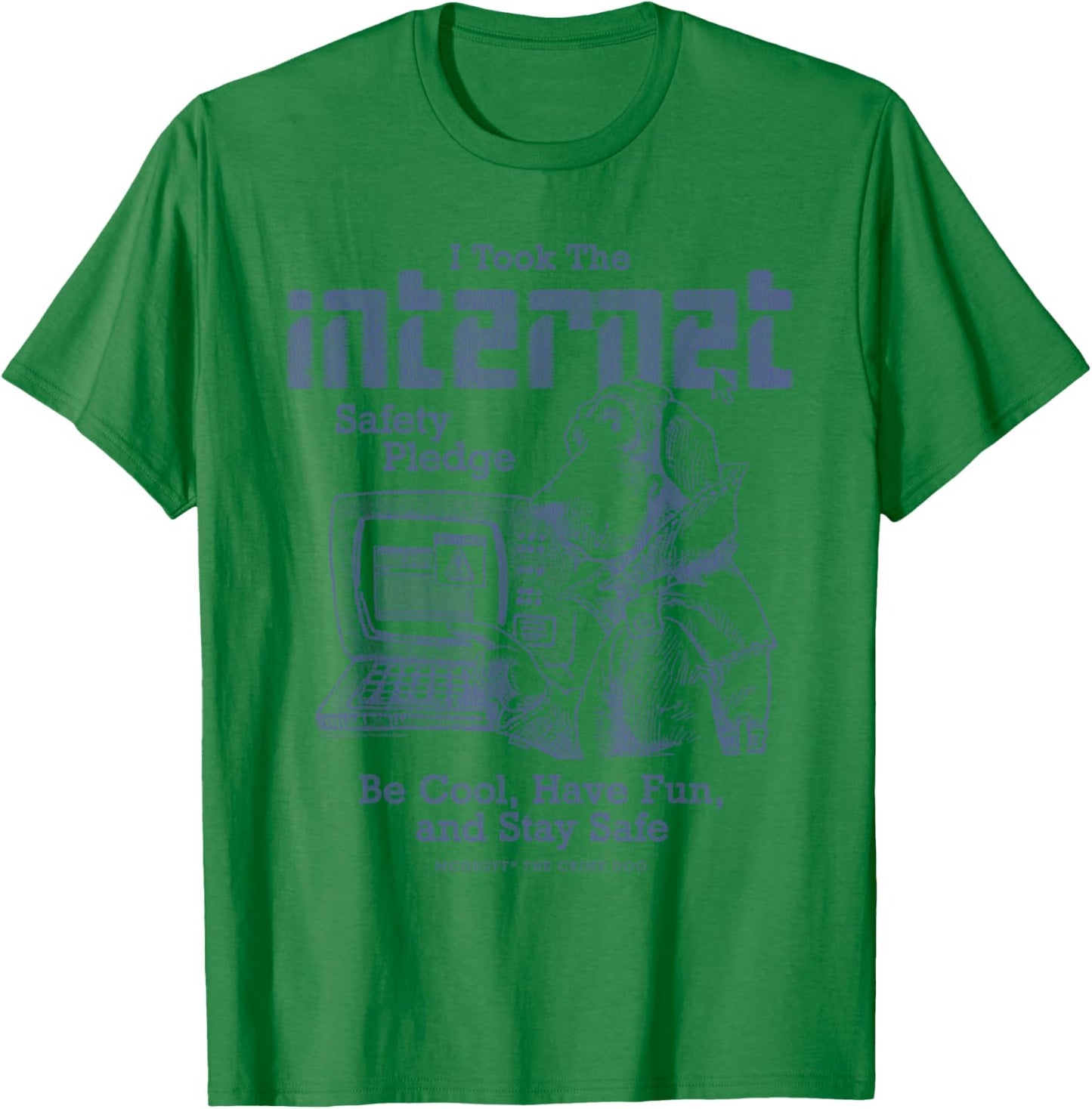 McGruff The Crime Dog Internet Safety PledgeY2K Retro PSA T-Shirt - T-Shirt | Irish Green