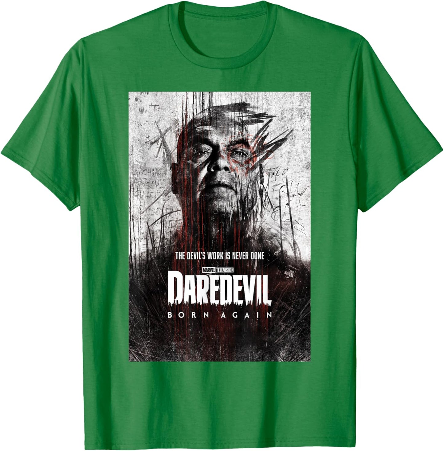 Marvel Daredevil: Born Again Season 1 Kingpin Poster T-Shirt - T-Shirt | Irish Green