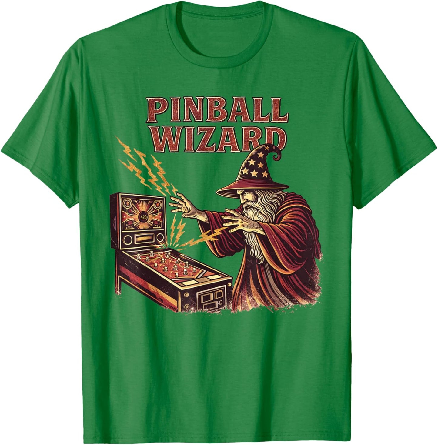 Pinball Wizard Pinball Lover Funny Arcade Gamer Vintage T-Shirt - T-Shirt | Irish Green