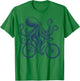 Funny Octopus Riding Bicycle Retro Biker Cycling Graphic T-Shirt - T-Shirt | Irish Green