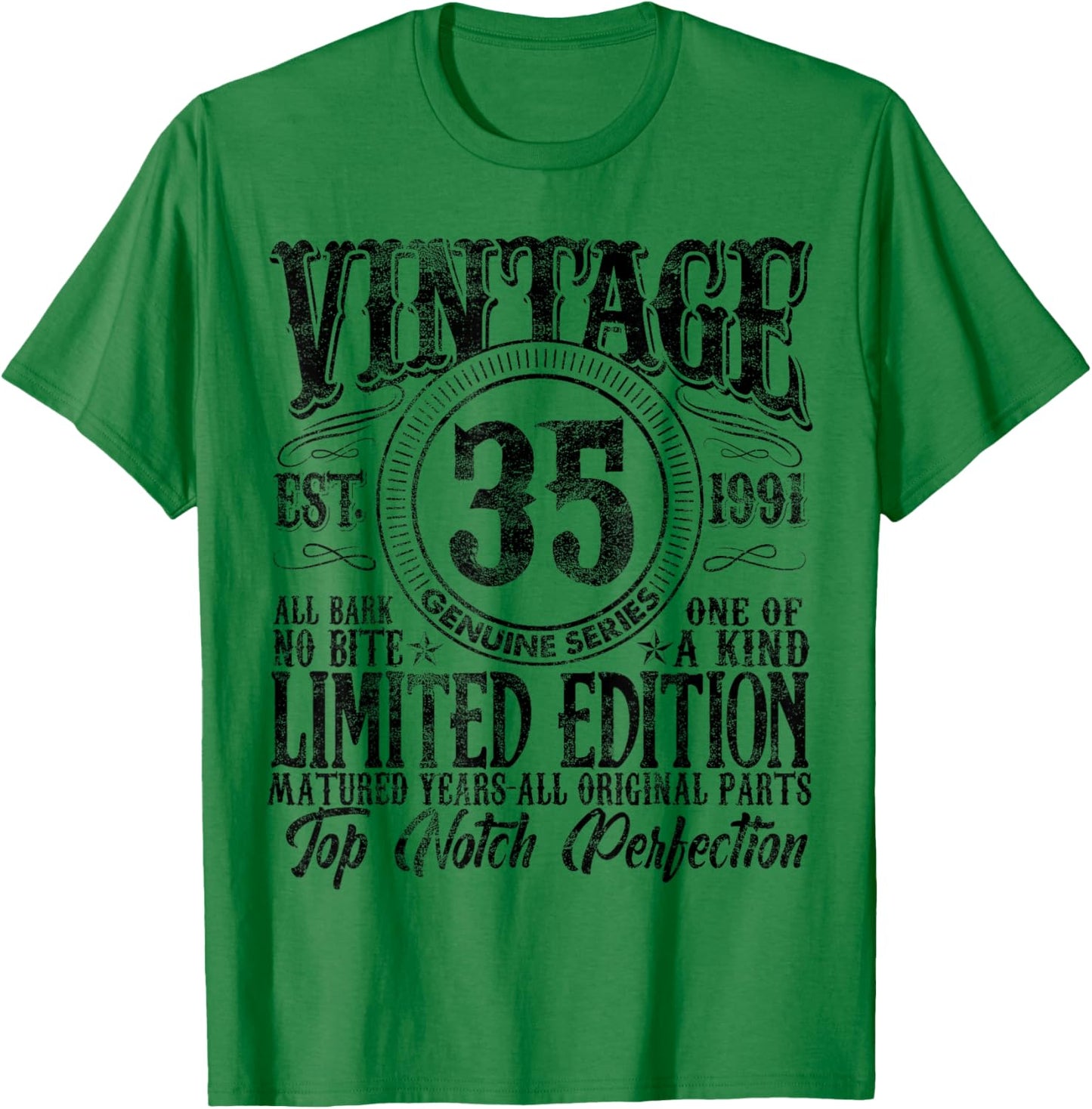 35 Year Old Gifts Vintage 1991 Limited Edition 35th Birthday T-Shirt - T-Shirt | Irish Green
