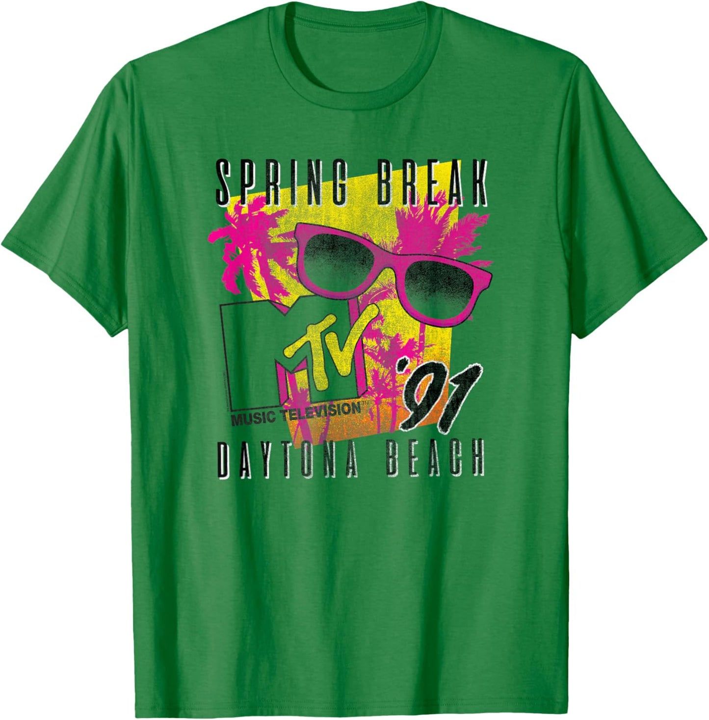 MTV Spring Break Retro Daytona Beach Shades Vintage TV T-Shirt - T-Shirt | Irish Green