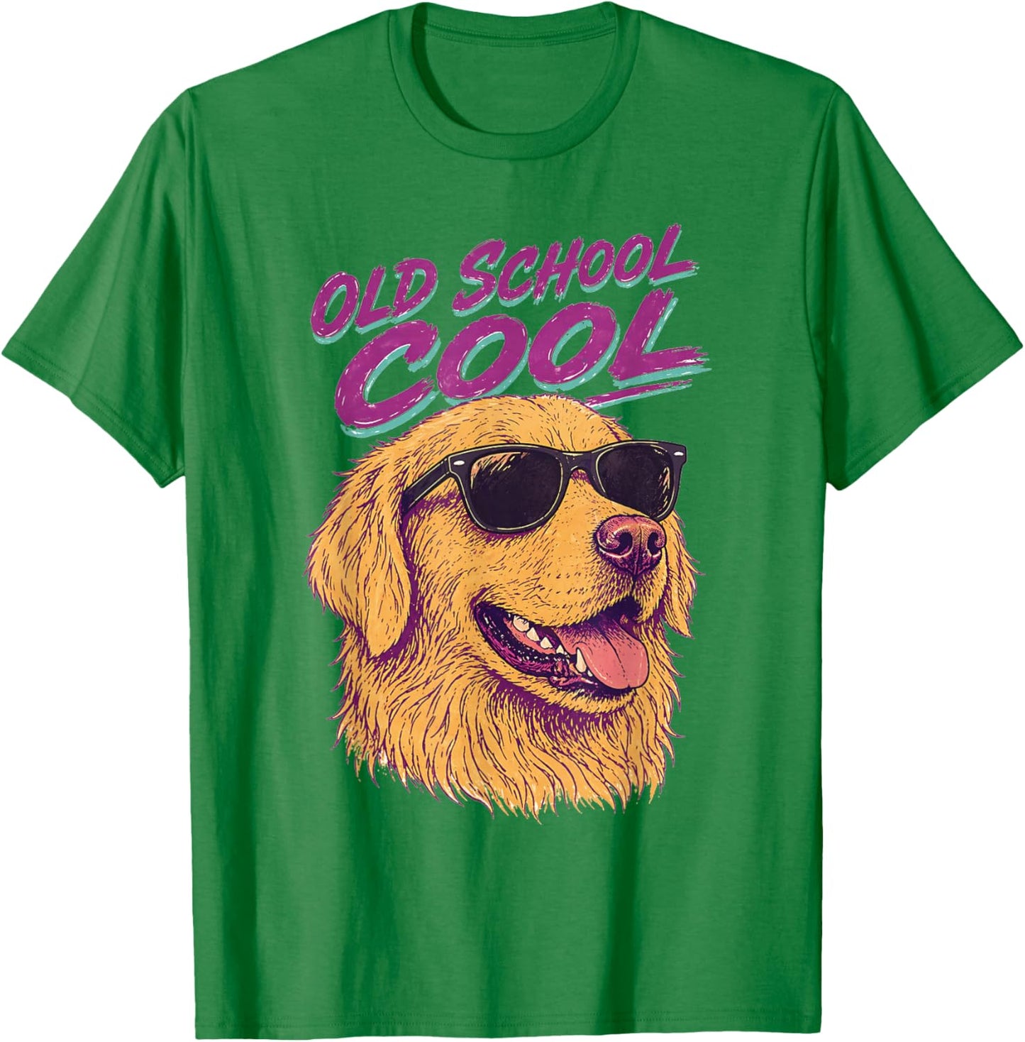 Golden Retriever Old School Cool Retro Dog Lover Gift T-Shirt - T-Shirt | Irish Green