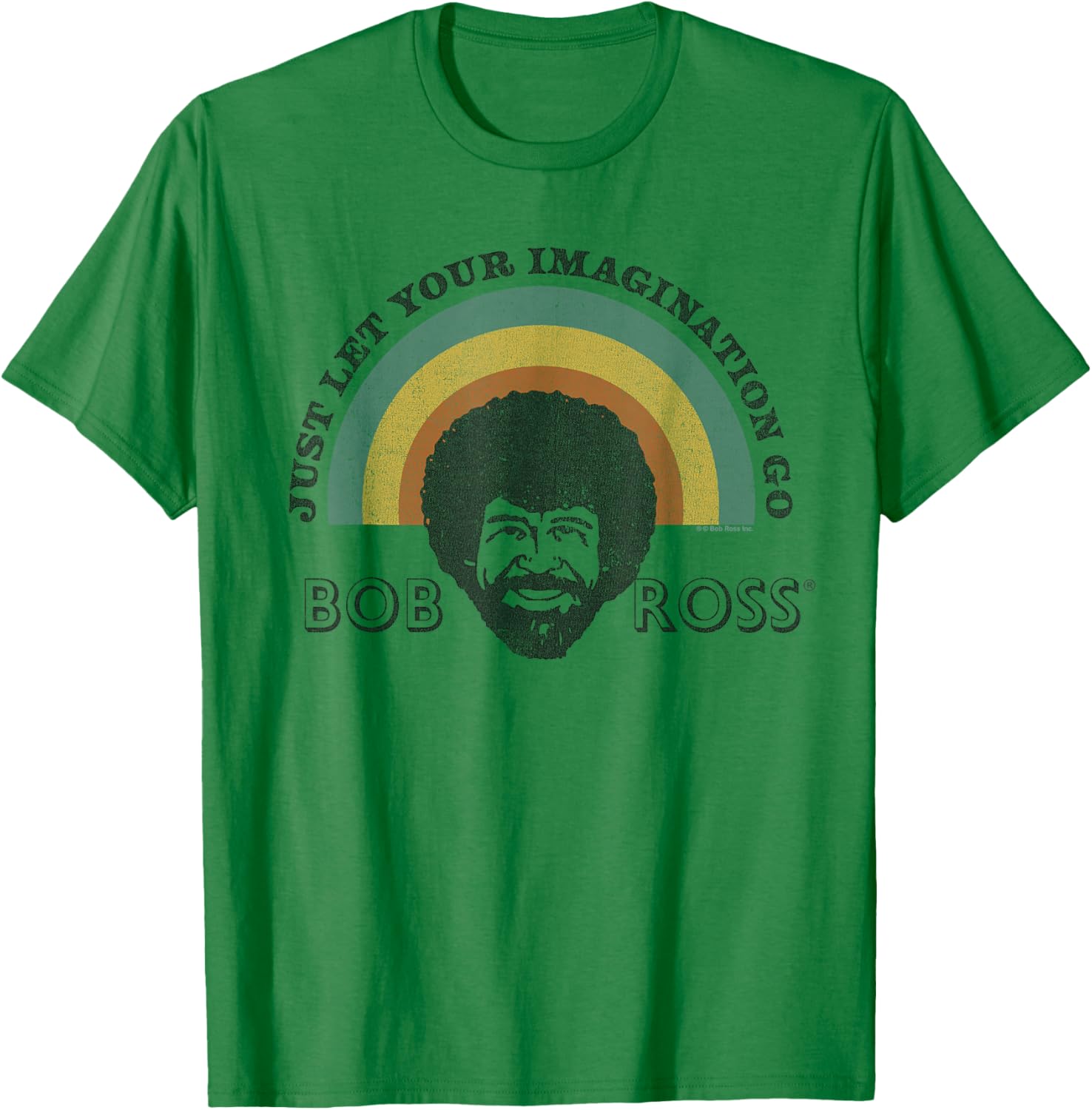 Bob Ross Rainbow T-Shirt - T-Shirt | Irish Green