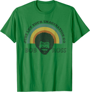 Bob Ross Rainbow T-Shirt - T-Shirt | Irish Green