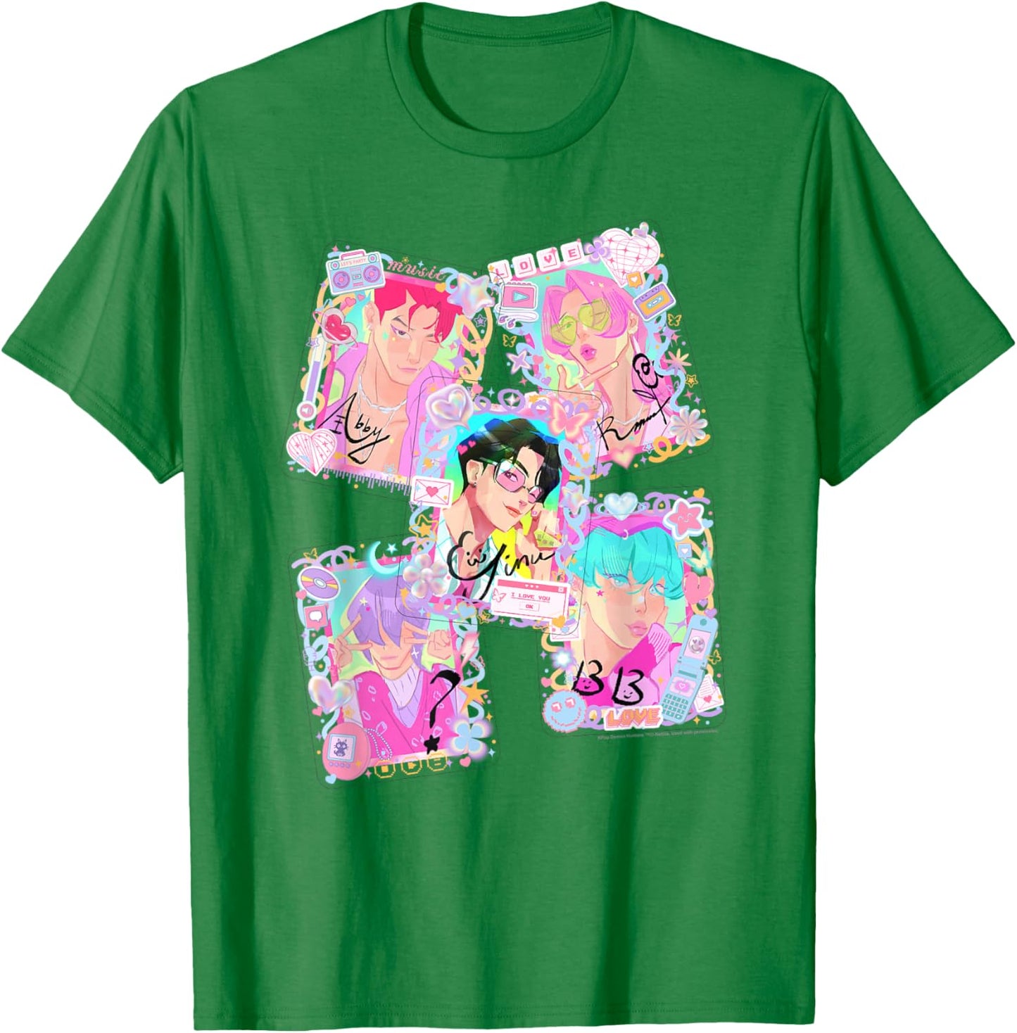 Kpop Demon Hunters Halloween Saja Boys Deco Photocards T-Shirt - T-Shirt | Irish Green
