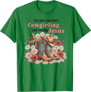 Cute Christian Cowgirl Loves Jesus Religious T-Shirt - T-Shirt | Irish Green