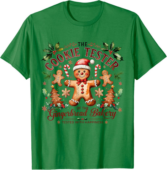 The Cookie Tester Gingerbread Christmas Bakery T-Shirt - T-Shirt | Irish Green
