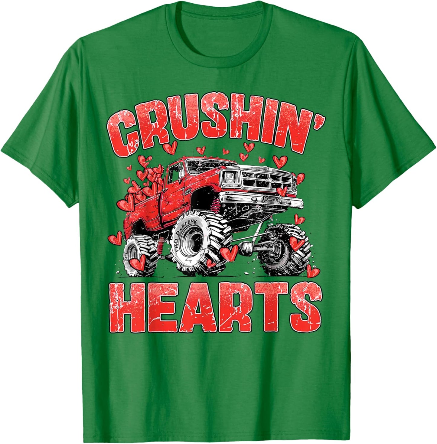 Crushin Hearts Valentine Truck XOXO Boy Kids Toddler T-Shirt - T-Shirt | Irish Green